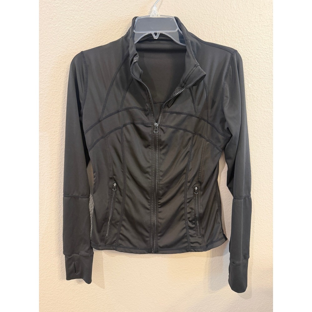 FOREVER 21 Athletic  Zip Jacket Thumbholes Black Activewear‎ Womens Size Small